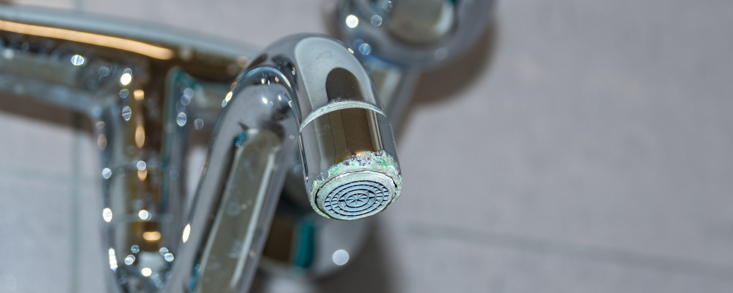 Corroded bathroom faucet
